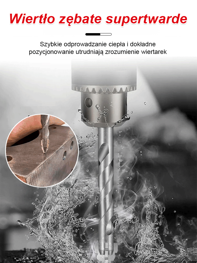 Czterokrawędziowe ząbkowane wiertło ceramiczne