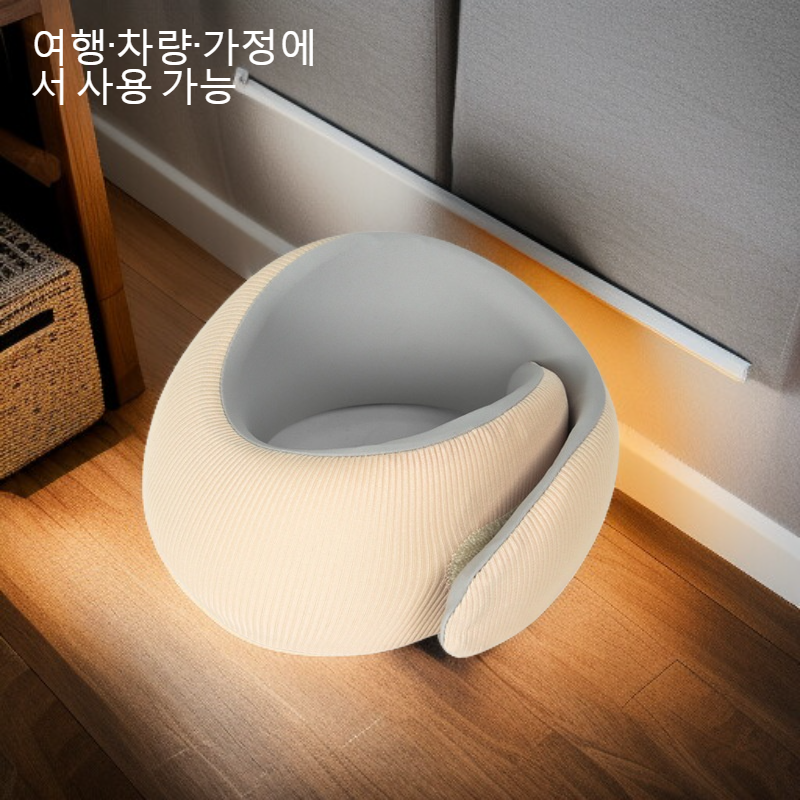 마사지 기능이 내장된 U자형 베개 근접 이미지