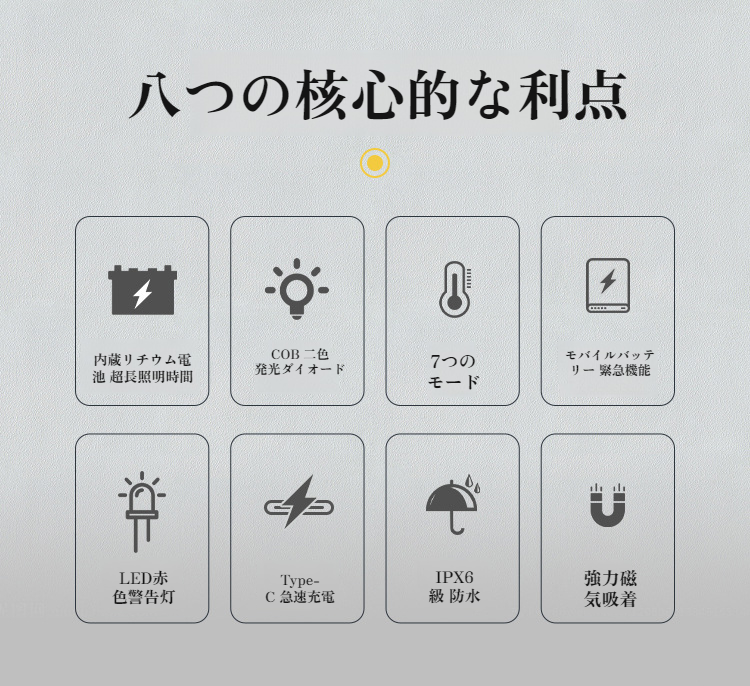 修理車に便利な強力LEDライト