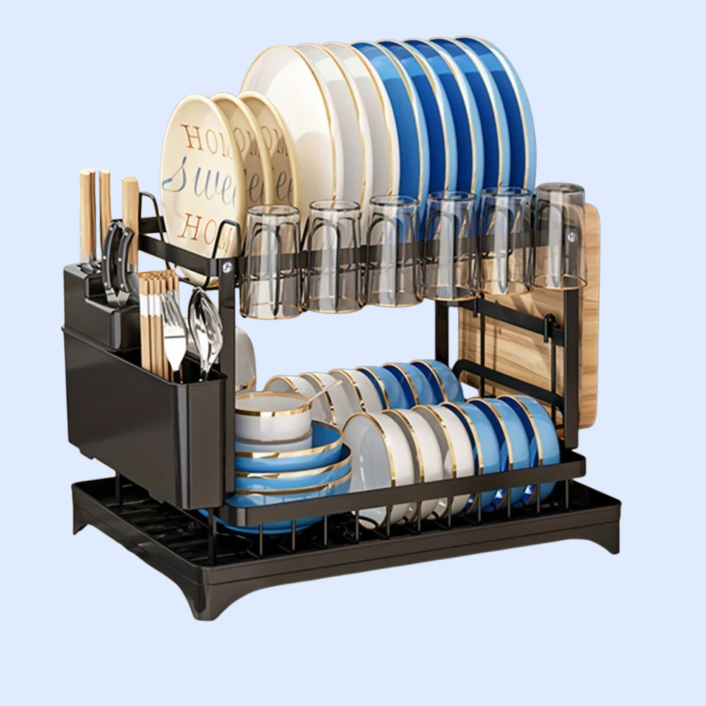 주방 카운터용 접시 건조대, 컵&수저 선반, 스티커 보드 랙 포함