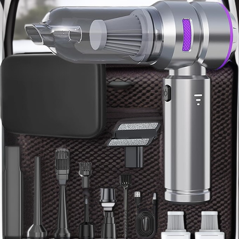 Mini aspiradora de mano para automóvil, doble uso, carga y succión, multifunción