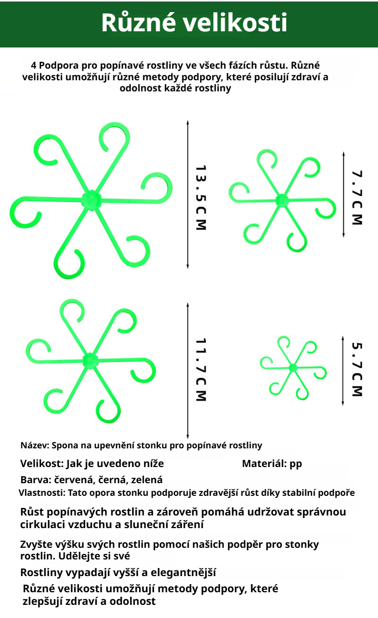 Sada skládacích svorek na stonky