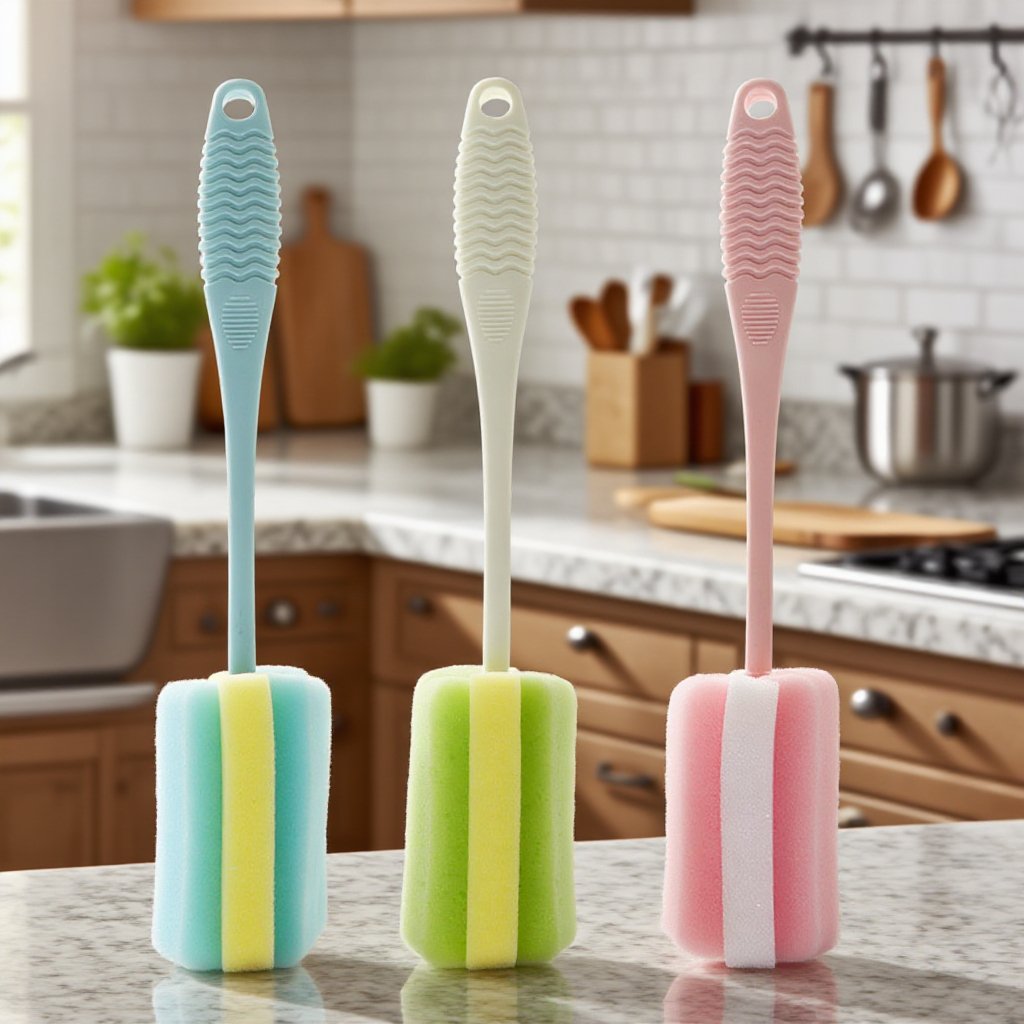 긴 손잡이 스펀지 컵 브러시