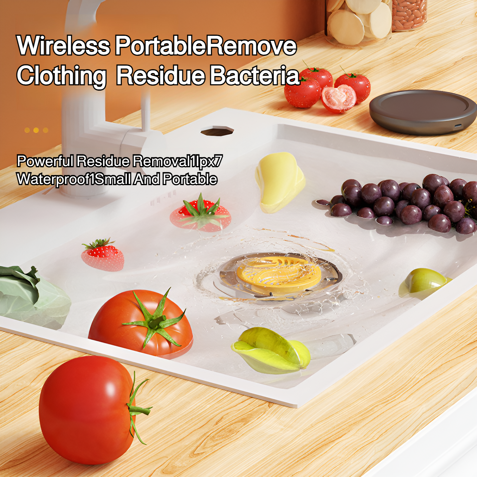 Wireless fruit and vegetable cleaning purifier household food cleaning machine sterilization and rem