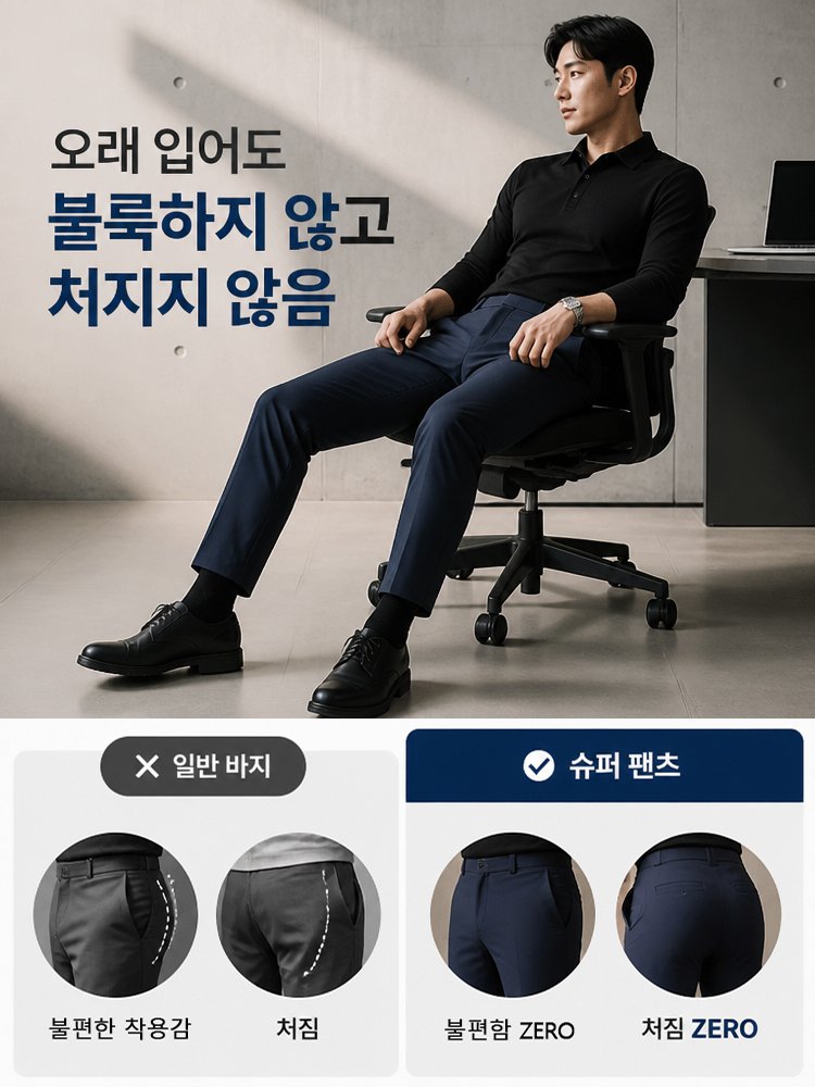 【누적 판매 150만+】 깔끔한 핏 · 세련된 실루엣 초경량 팬츠