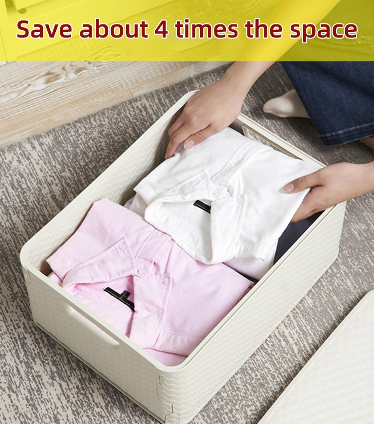 Rattan-style Folding Storage Bin