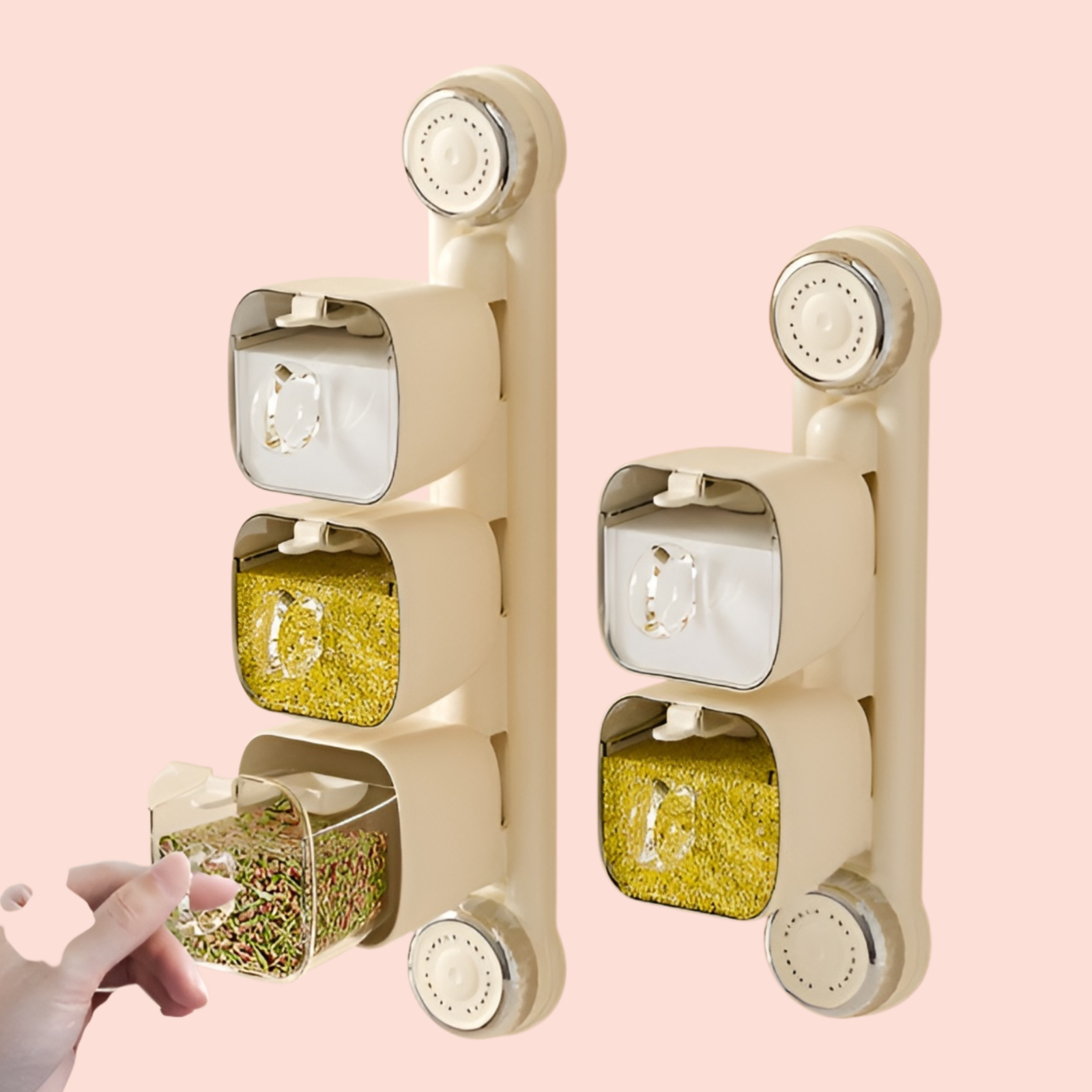 吸盤式旋轉調味料盒置物架