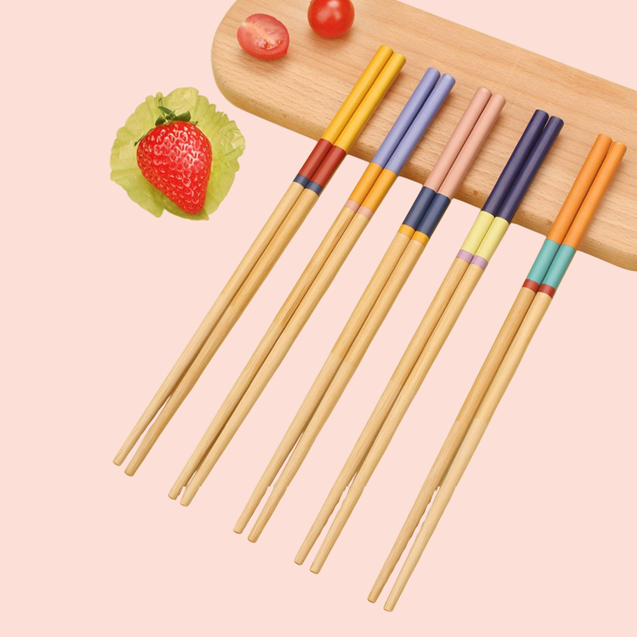 家庭用竹製箸10膳 楠竹プリント箸