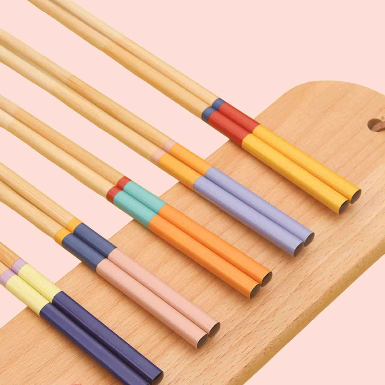 家庭用竹製箸10膳 楠竹プリント箸