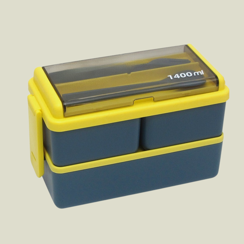 식기 가 달린 이중 플라스틱 분격 도시락