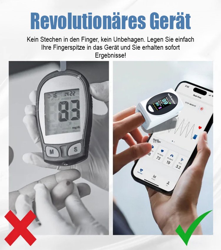 【Kein Stechen, Genauigkeit 99%】Fortschrittliches Blutzuckermessgerät
