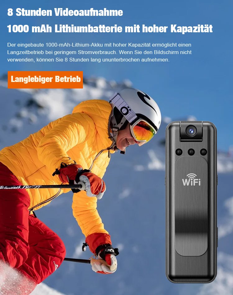 【Mini-Infrarot-Nachtsichtkamera mit extrem langer Standby-Zeit】Überwachung bei Stromausfall möglich