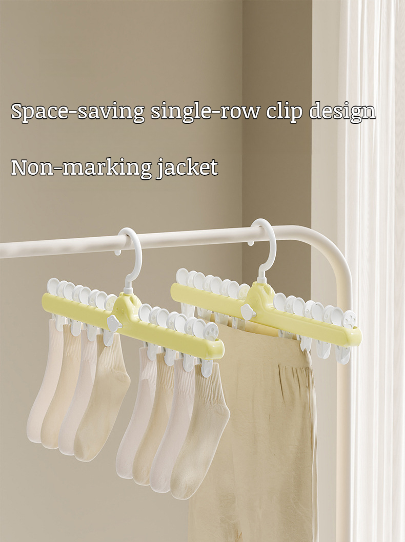 Set of multifunctional sock clamps in various colors