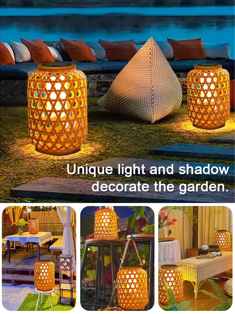 Outdoor garden hanging rattan lamp