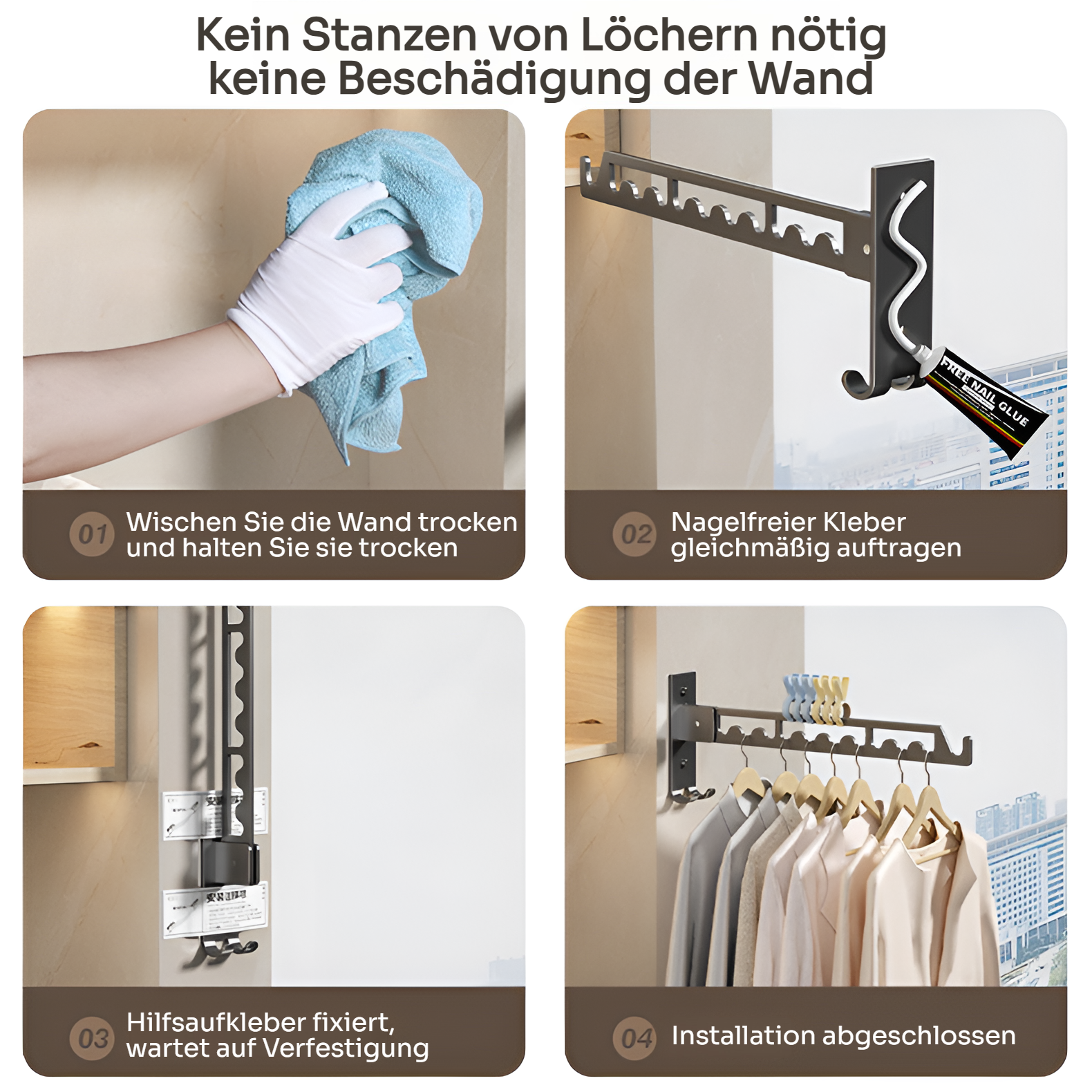 Detailansicht Aluminium Kleiderständer klappbar
