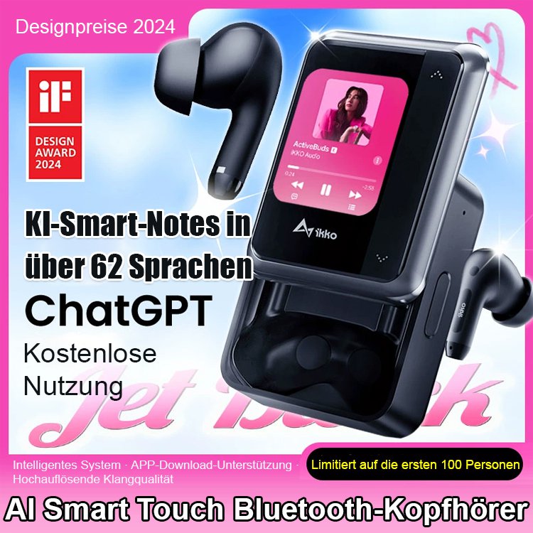 Neue Bluetooth-Kopfhörer mit Touch-Display