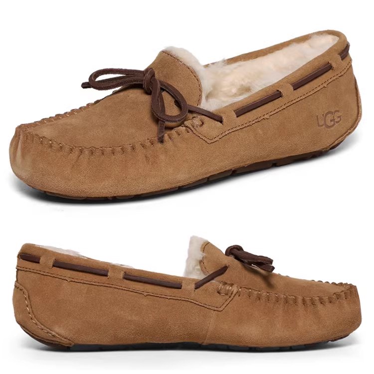 다양한 색상 여성용 안감 기모 모카신 로퍼 퍼 신발