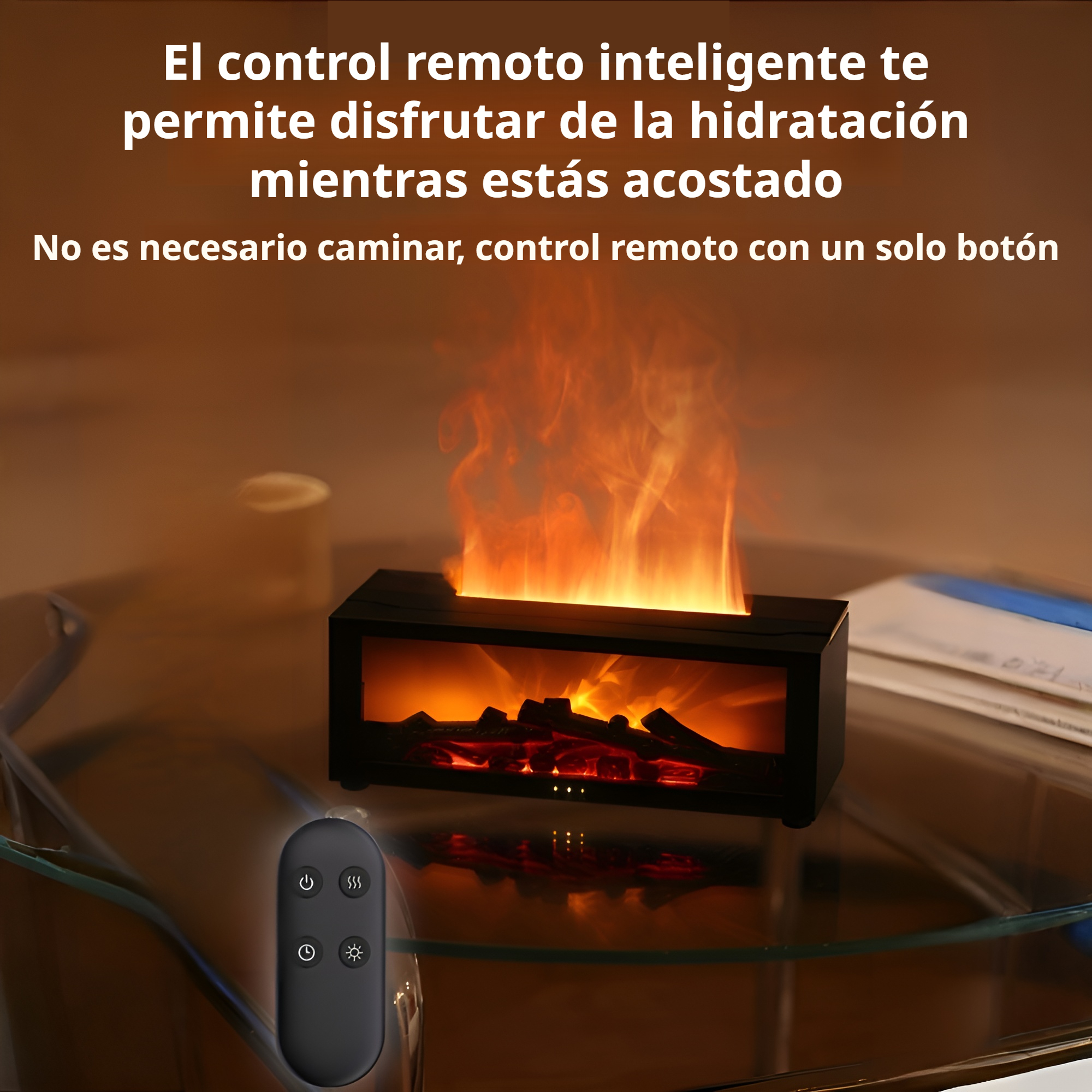 Humidificador de escritorio con luz cálida y aromaterapia