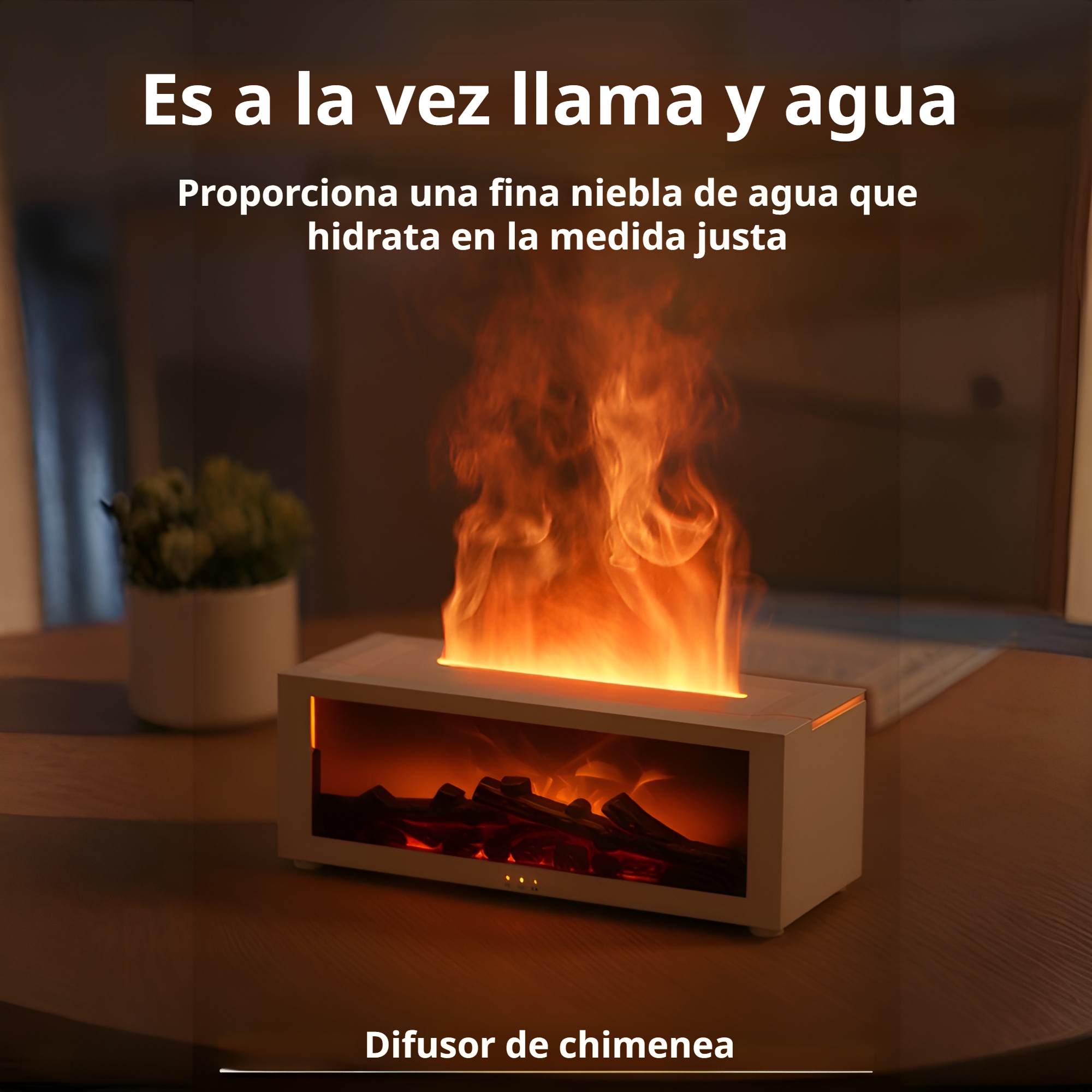 Humidificador creativo con aromaterapia de llama de chimenea de simulación genial de escritorio JMY