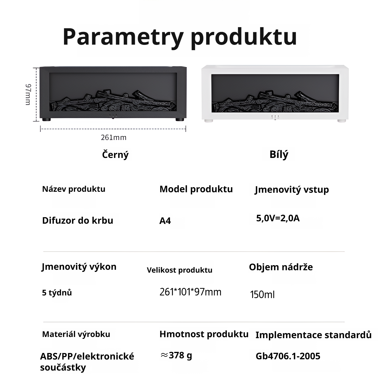 Elegantní simulátor plamene s aromaterapií