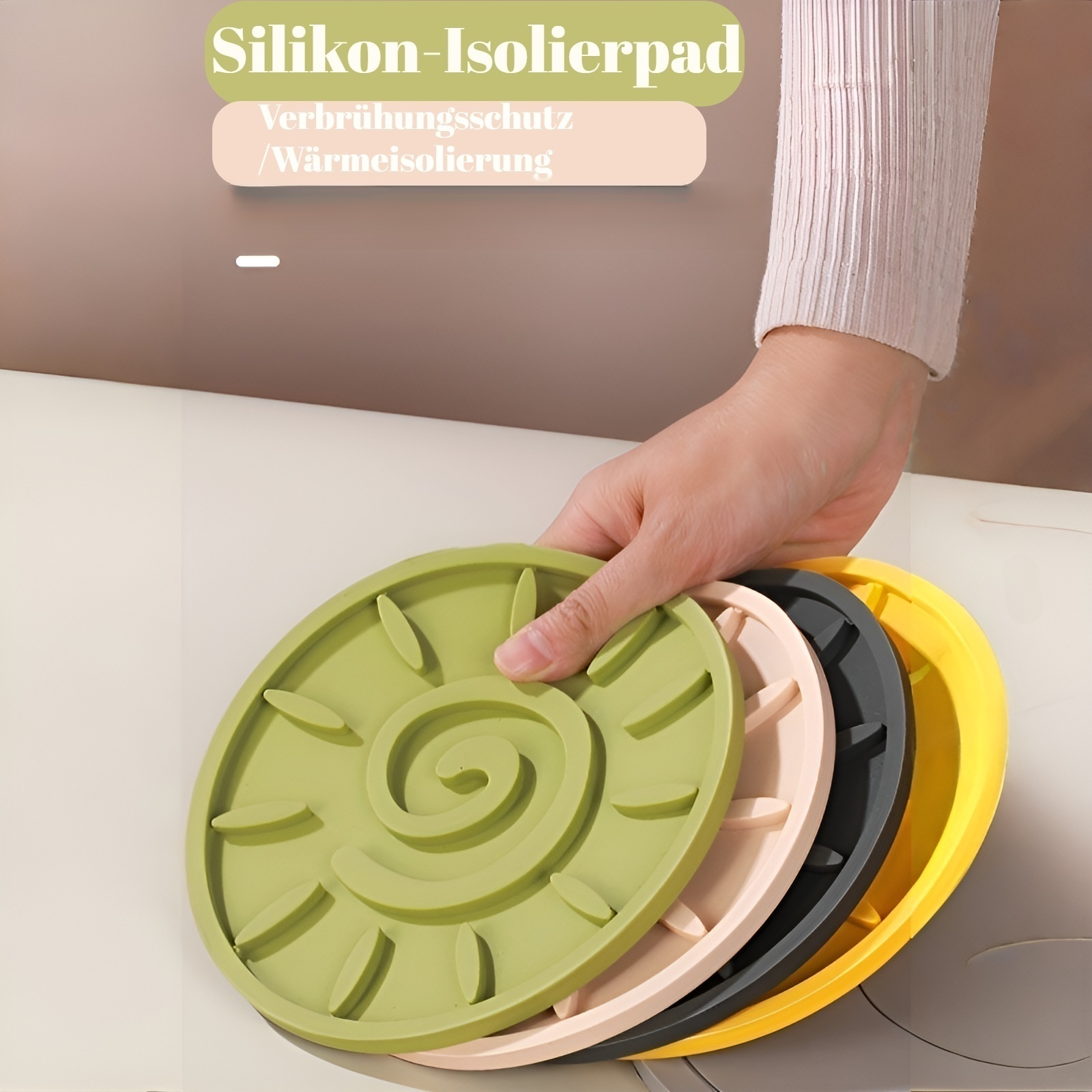 Silikon-Isolierunterlage, Tischset, Topfuntersetzer, Tassen- und Schüsseluntersetzer, hochtemperatur