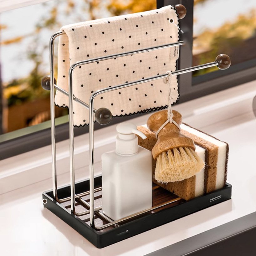 Kuchyňský odtokový stojan v evropském stylu z nerezové oceli pro domácí police na pracovní desce