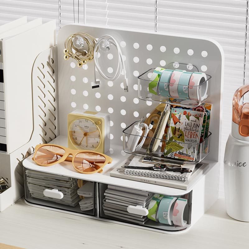 Support de rangement vertical de bureau, planche à trous, style crème, chambre à coucher, dortoir, t