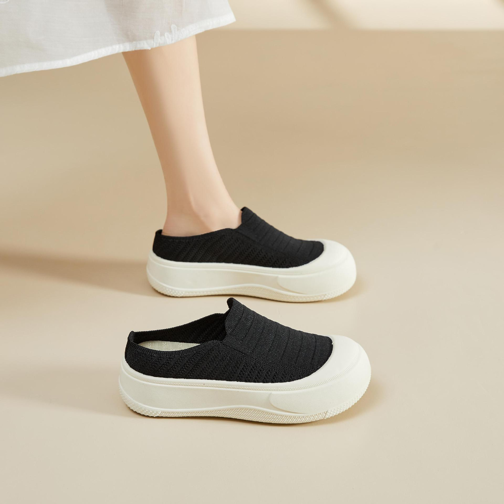 여성 어부화 통풍 스니커즈 컴포트 소프트 샌들 엄마 신발 지치지 않는 통굽 반슬리퍼