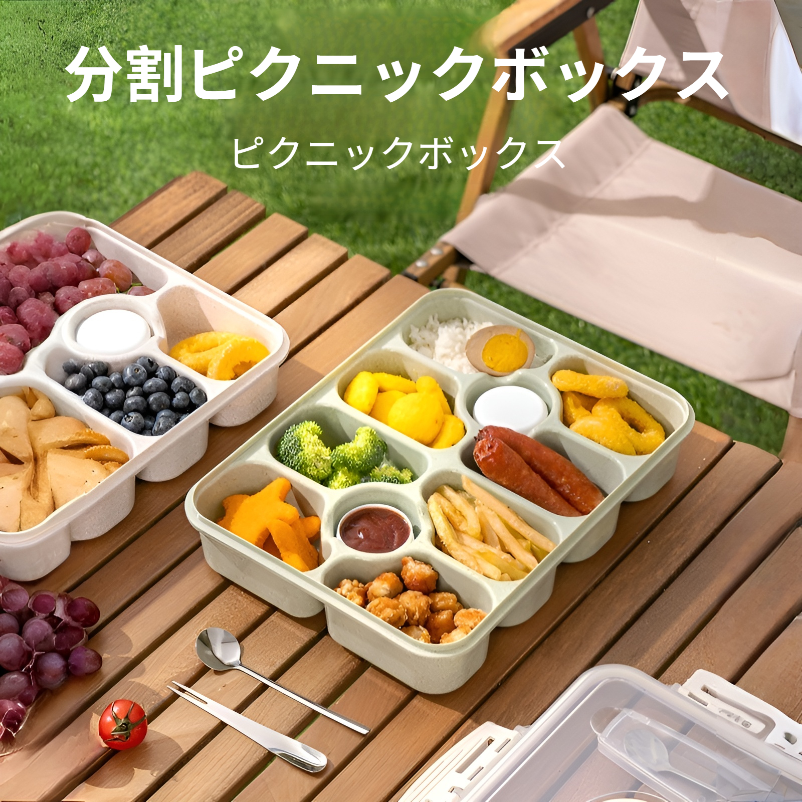 ポータブルマルチコンパートメントランチボックスの全体画像