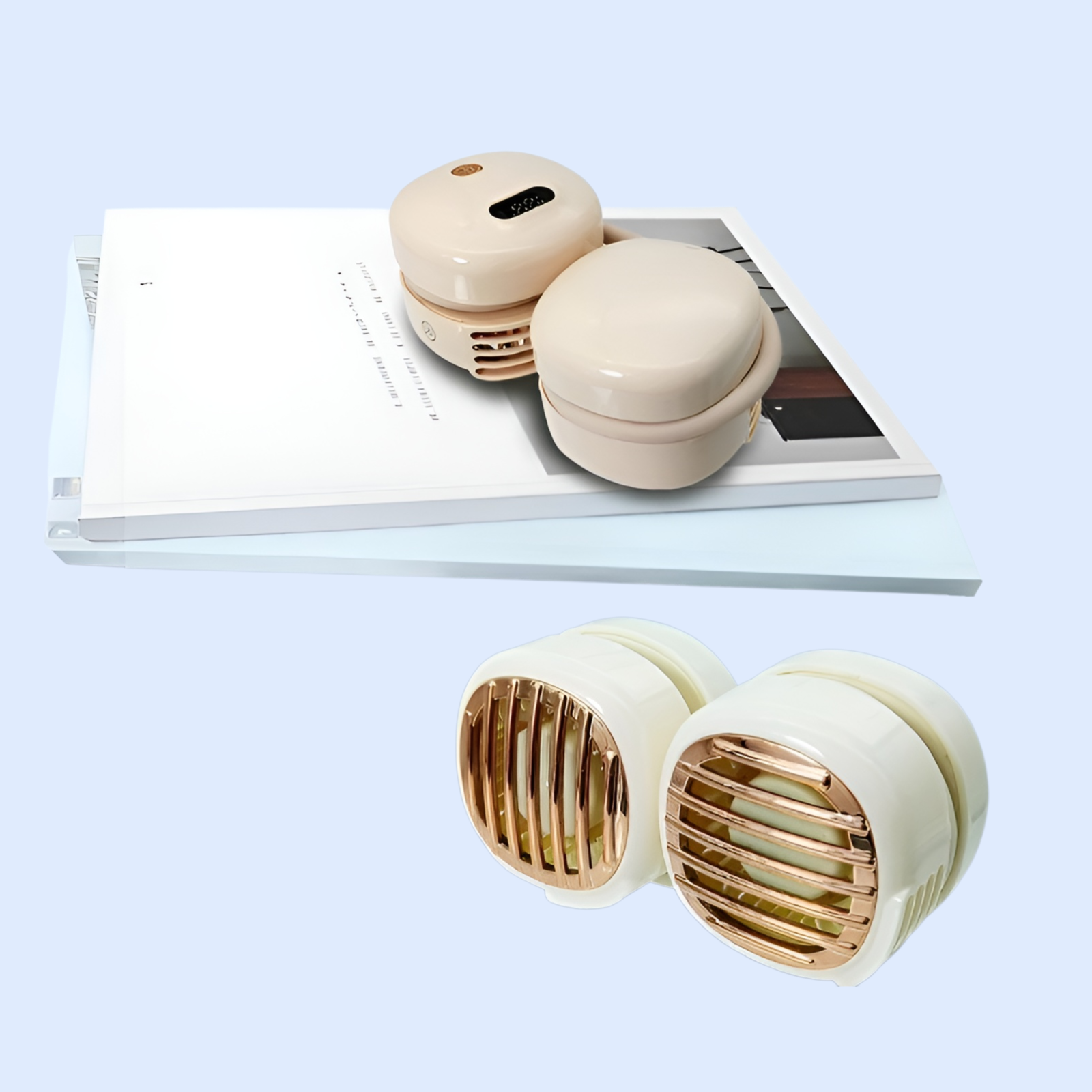 価値の高い葉のない折りたたみ式小型扇風機 USB充電式小型扇風機 ミニポータブル大型風扇風機 デジタルディスプレイ 吊り下げ式ネックファン