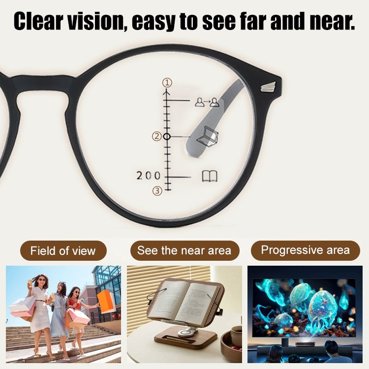 Fashion PC multi-focal reading glasses for men and women