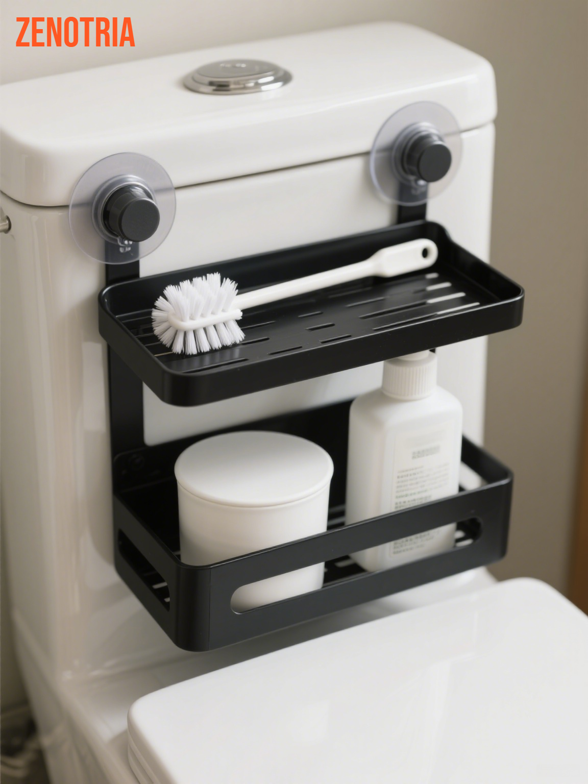 穴開け不要の吸盤式壁掛けモップホルダー