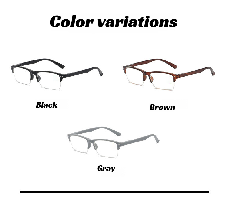 Leisure half frame reading glasses for men and women