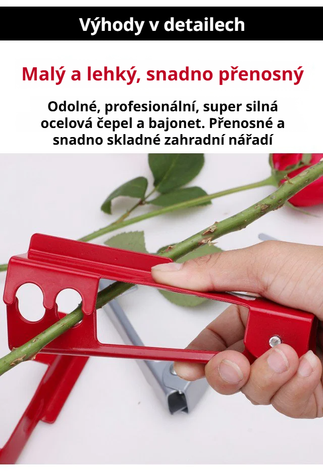 Praktické zahradnické nářadí na odstranění trnů z růží