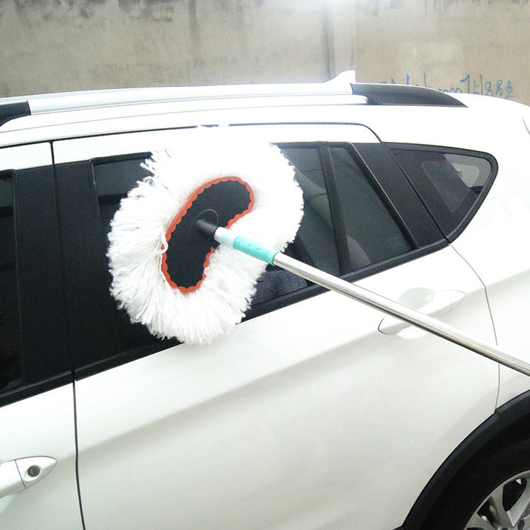 Car wash mop milk silk soft hair car retractable cleaning wax brush car long handle car wash brush