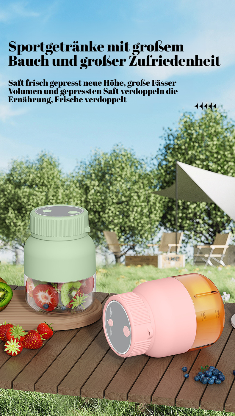 Kompakter Entsafterbecher für Reisen und Büro