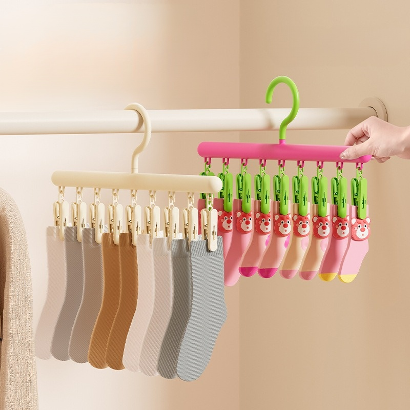 一字型多功能無痕夾衣晾衣架