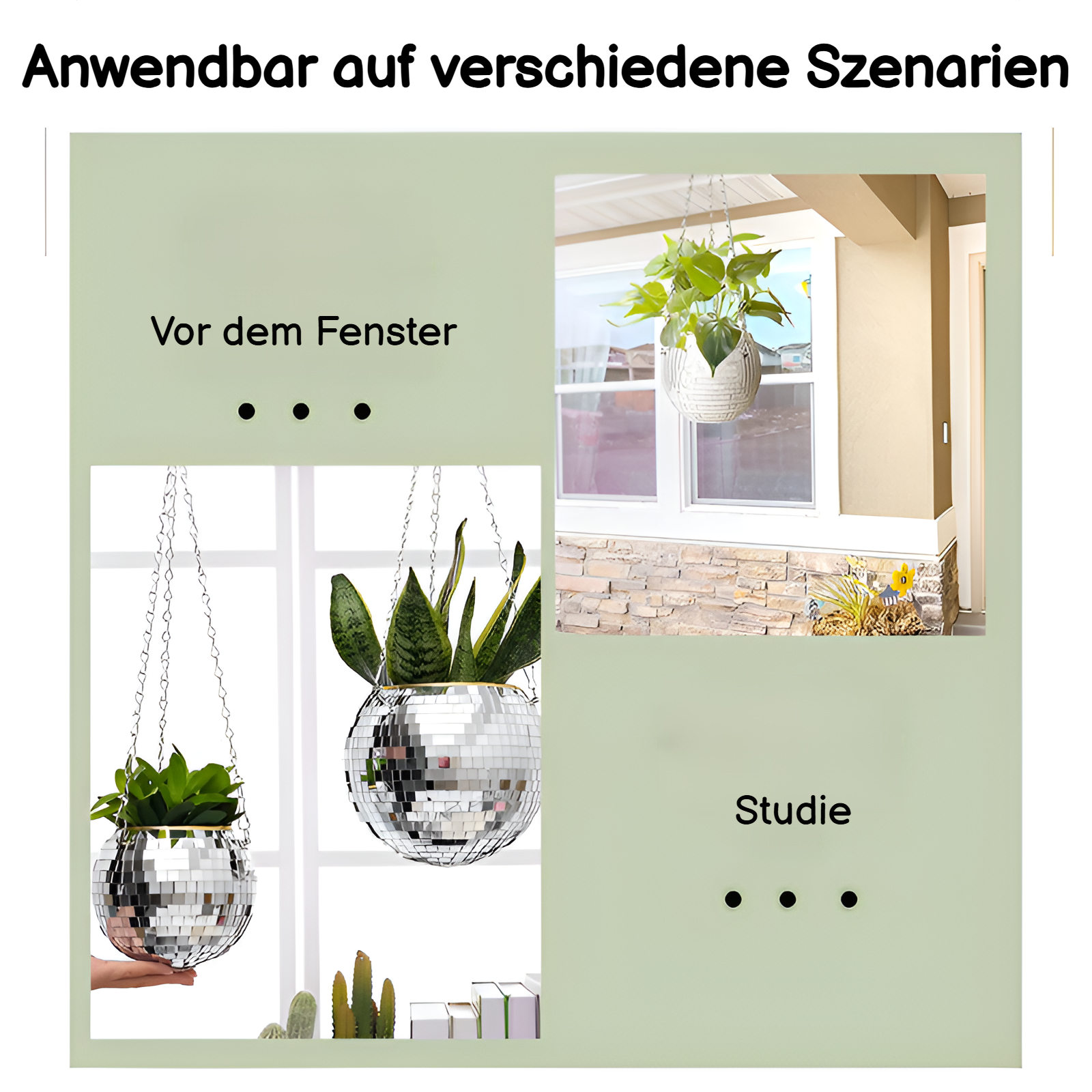 Kreativer Disco Kugel Blumentopf als Deko im Wohnzimmer