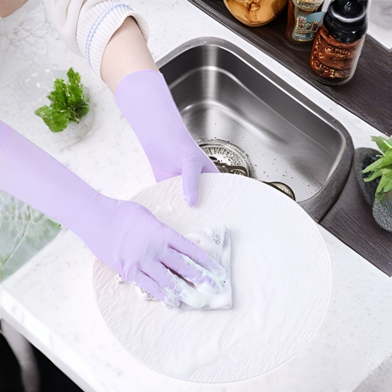 내마모 롱 두꺼운 일회용 니트릴 장갑 우메색 고탄력 내마모 장갑 내마모 롱 기름때 방지 니트릴 장갑