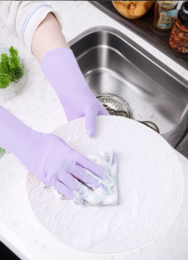 기름때 방지 기능의 롱 니트릴 장갑 상세 이미지