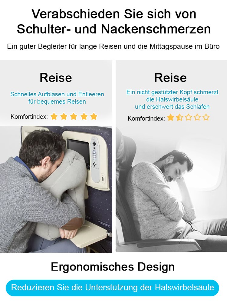 [Entspannt lange Reisen überstehen] Flugzeug-Wunderkissen zum Liegen und Schlafen