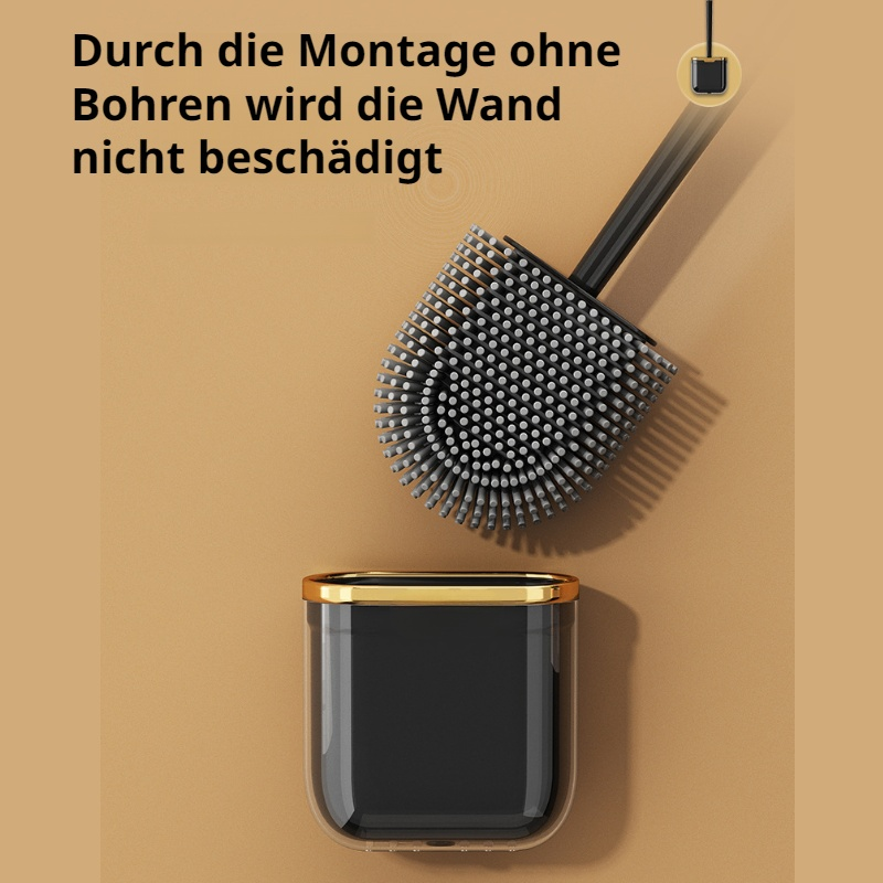 Neue Toilettenbürste fürs Badezimmer, kein toter Winkel, wandmontierte Toilettenbürste aus Silikon f