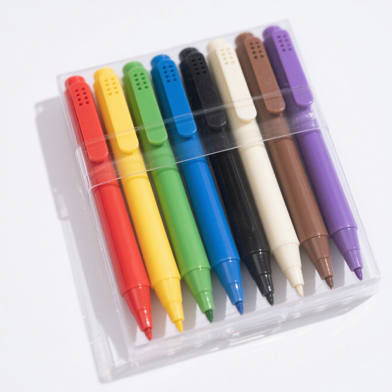 Detail barevných gelových per vhodných do diáře