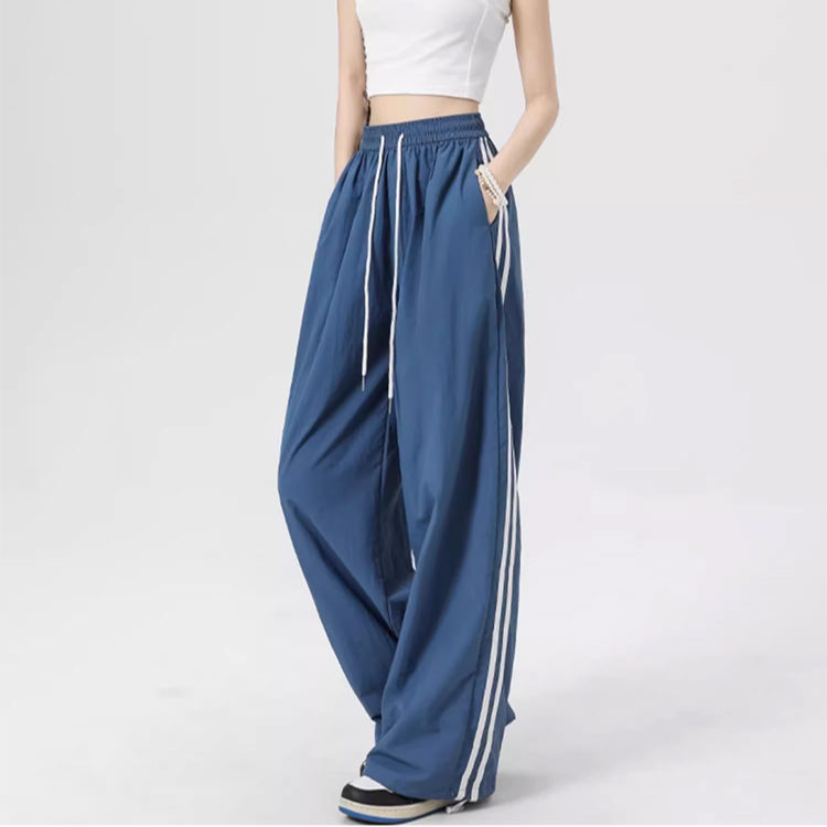 트레이닝 바지 여 와이드 와이드 하이웨스트 무 속바지 여름 미국 카고 바지