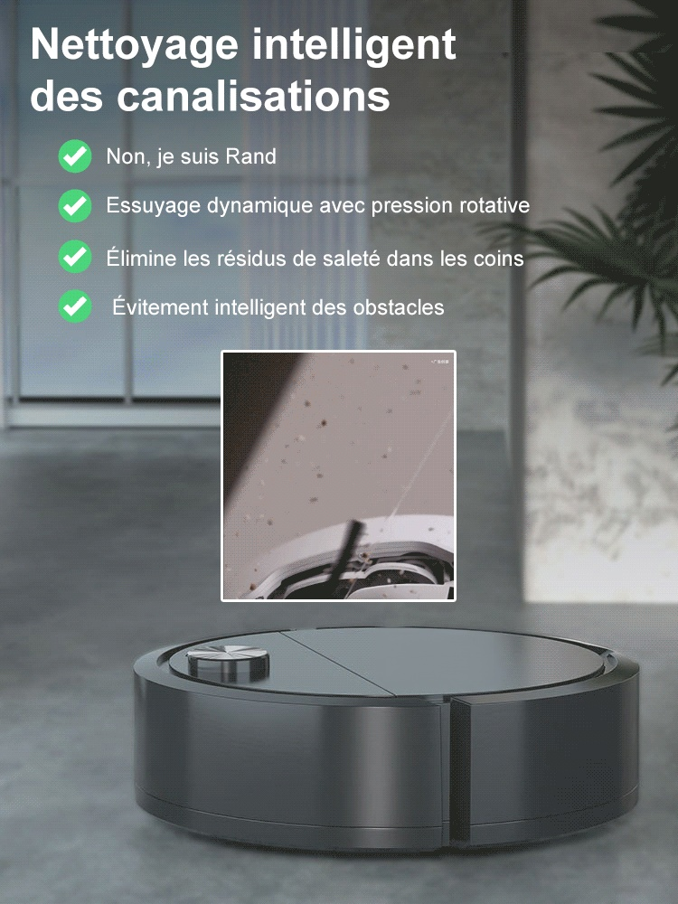 Robot de balayage antibactérien puissant et silencieux