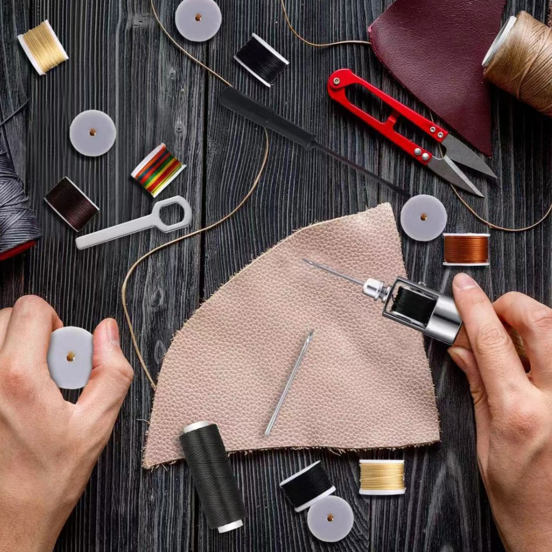 ハンドミシン DIY レザークラフト 植物タンニンなめし革ツール 裁縫 裁縫錐 ダイヤモンドカット ハンドミシンライン