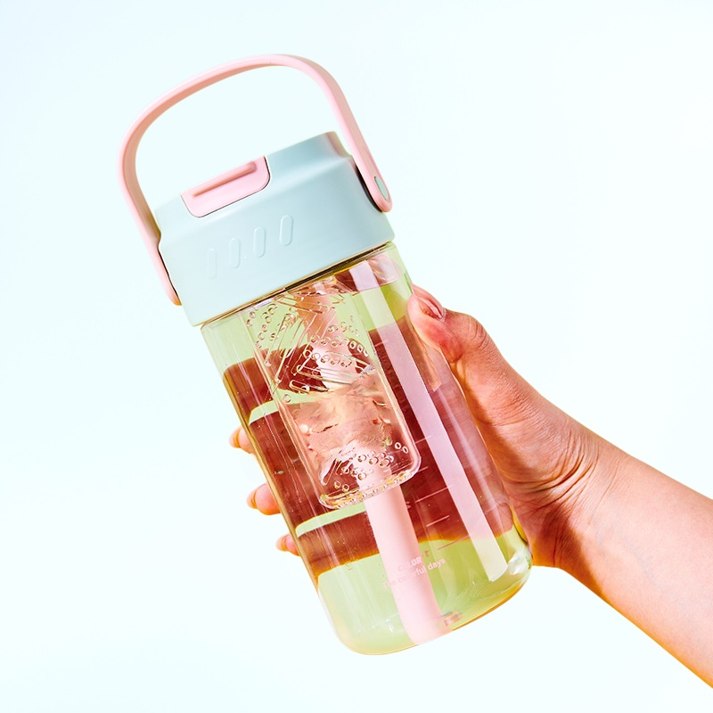 인기 핸들 커피컵 남녀용 스포츠 피트니스 빨대컵