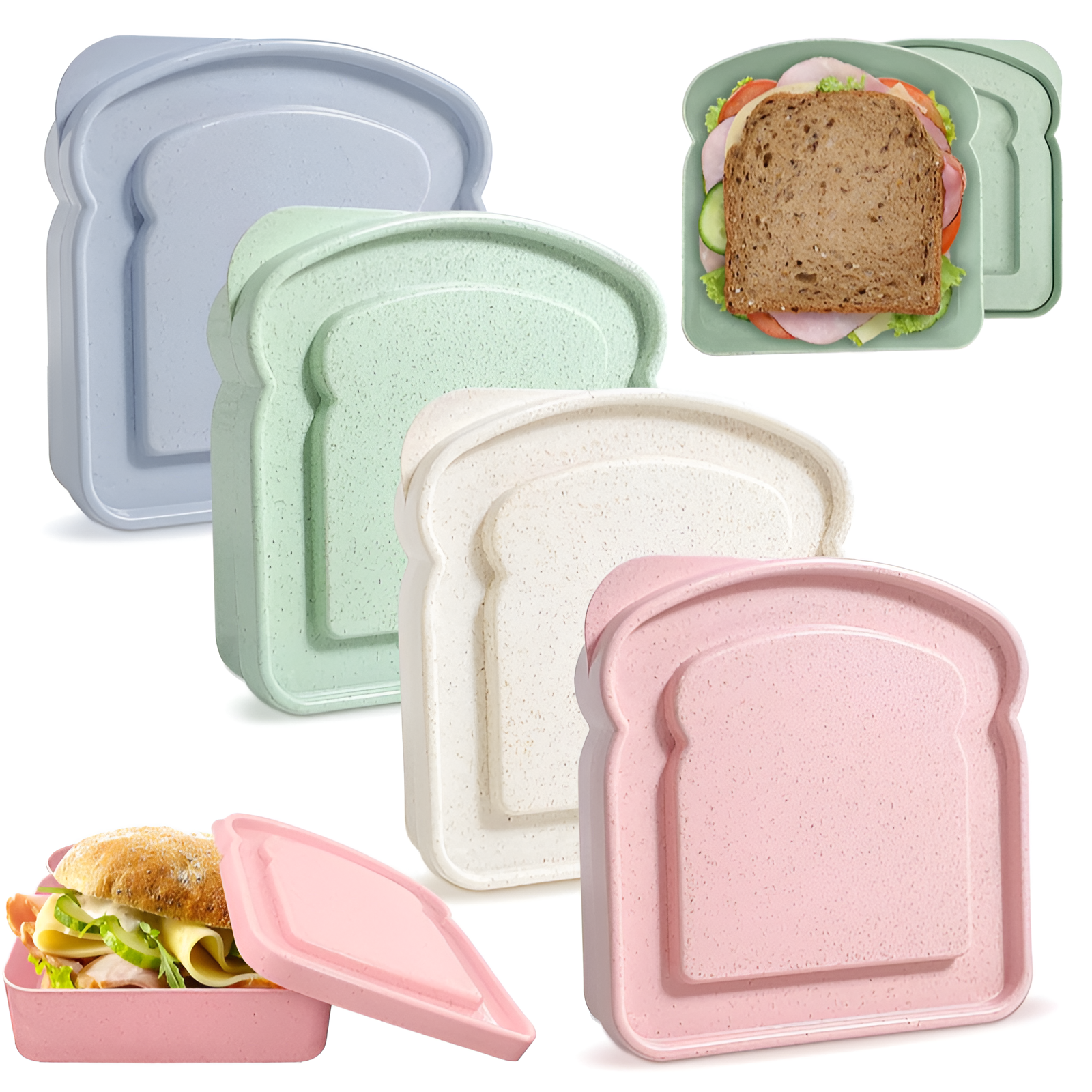 ポータブルトーストパンサンドイッチボックス小麦ストローパンボックス