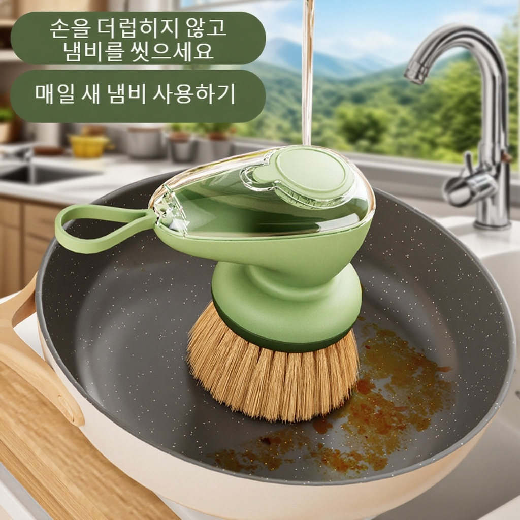 가정용 손상없는 냄비 청소 브러쉬