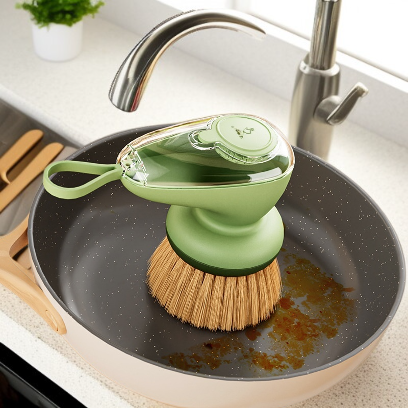 가정용 손상없는 냄비 청소 냄비 브러쉬 자동 수액 압출 수액 세척 냄비 브러쉬 게으름뱅이 주방 필수 자동 수액 브러쉬